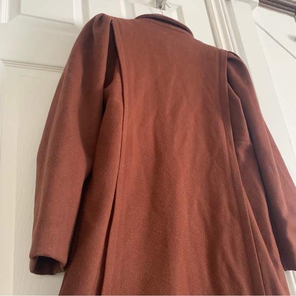 Vintage Diane Charles Brown Wool Full Length Winter Coat - Picture 12 of 16